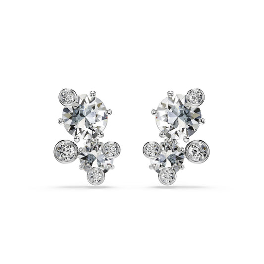 Orecchini a lobo da donna Swarovski rodiato con cristalli MISURA UNICA