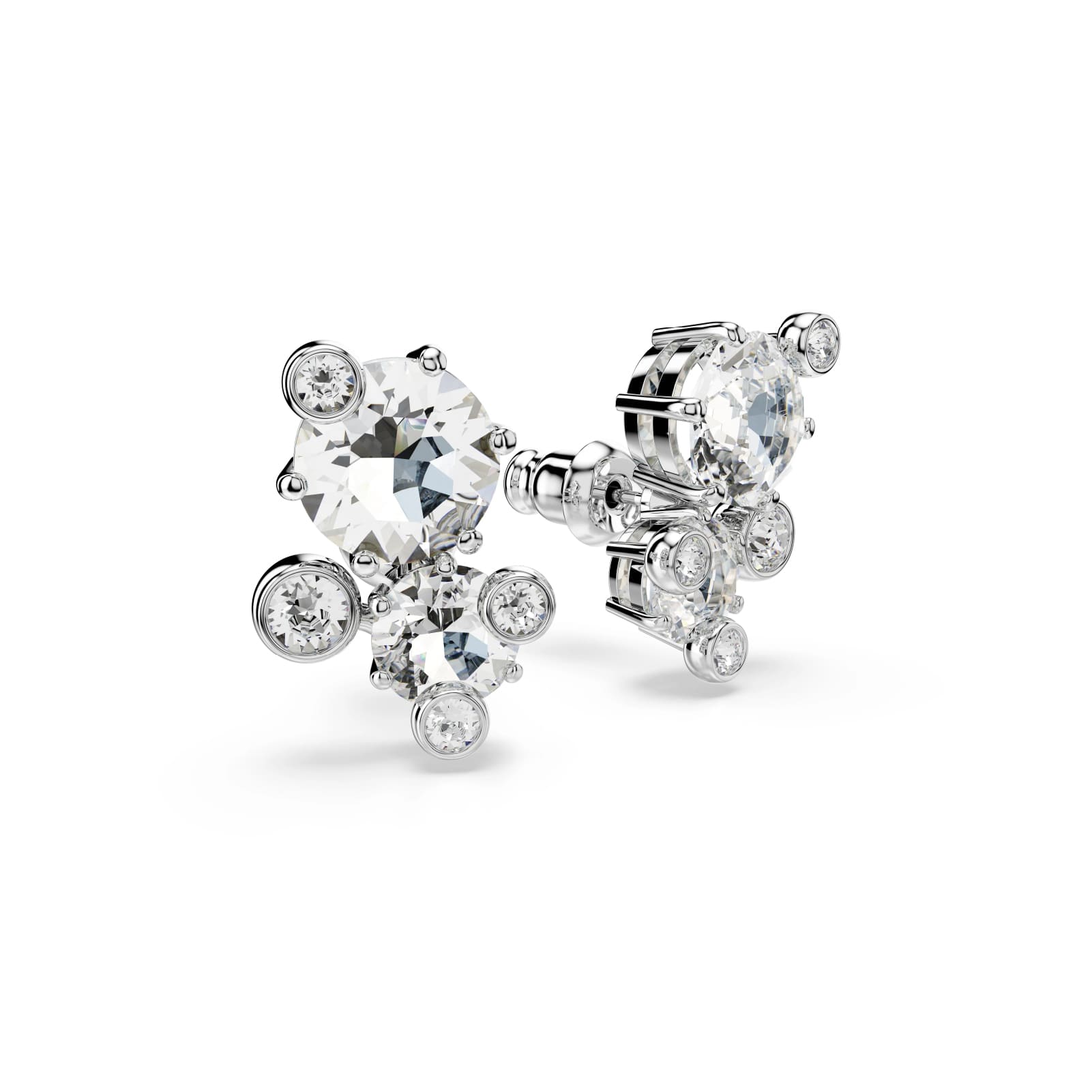 Orecchini a lobo da donna Swarovski rodiato con cristalli MISURA UNICA