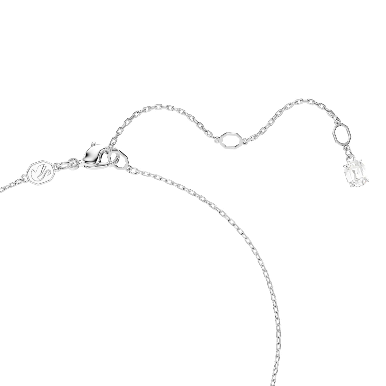 Collana donna Swarovski rodiato con cristalli bianchi e blu MISURA UNICA