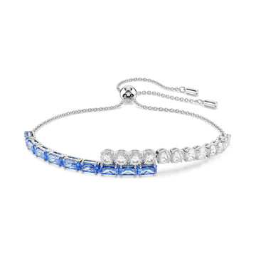 Bracciale donna Swarovski rodiato e cristalli bianchi e blu REGOLABILE