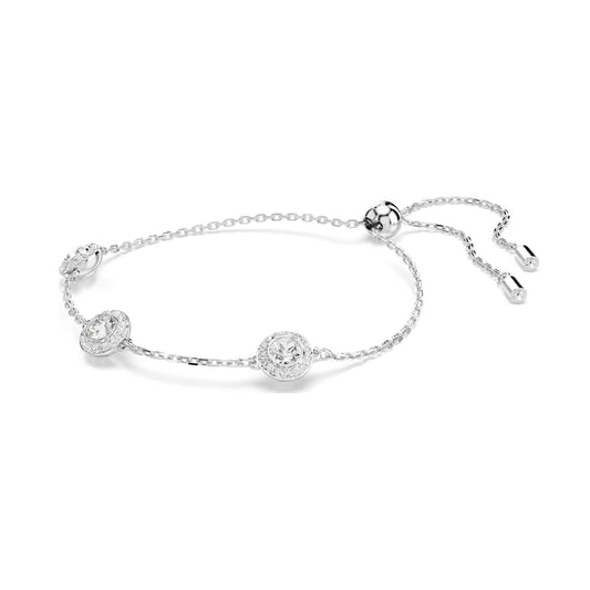 Bracciale catena Swarovski rodiato con cristalli bianchi REGOLABILE