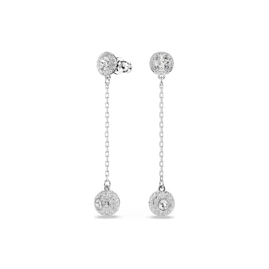 Orecchini pendenti Swarovski rodiati con cristalli bianchi MISURA UNICA