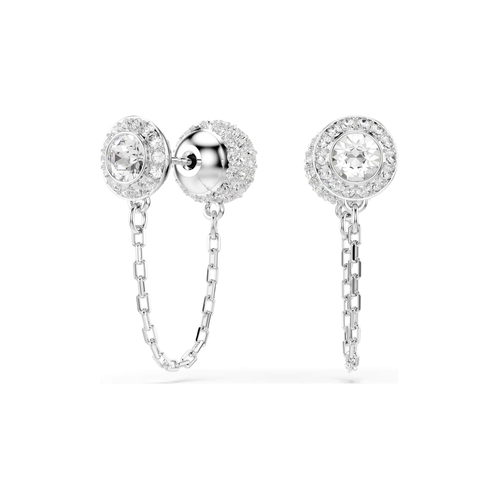 Orecchini pendenti Swarovski rodiati con cristalli bianchi MISURA UNICA