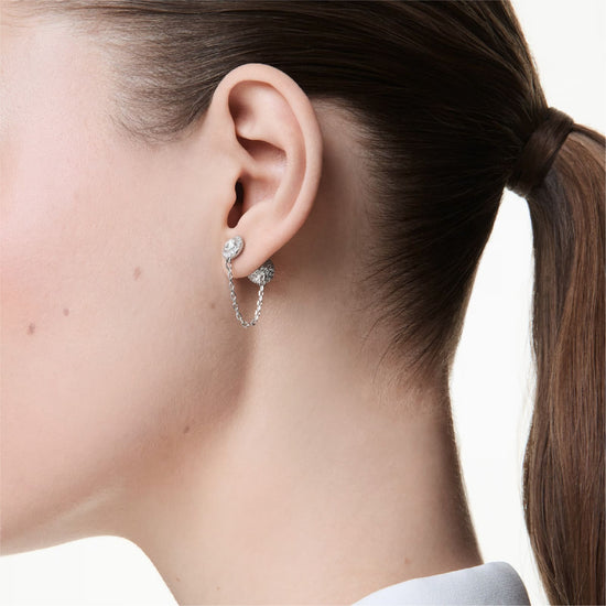 Orecchini pendenti Swarovski rodiati con cristalli bianchi MISURA UNICA