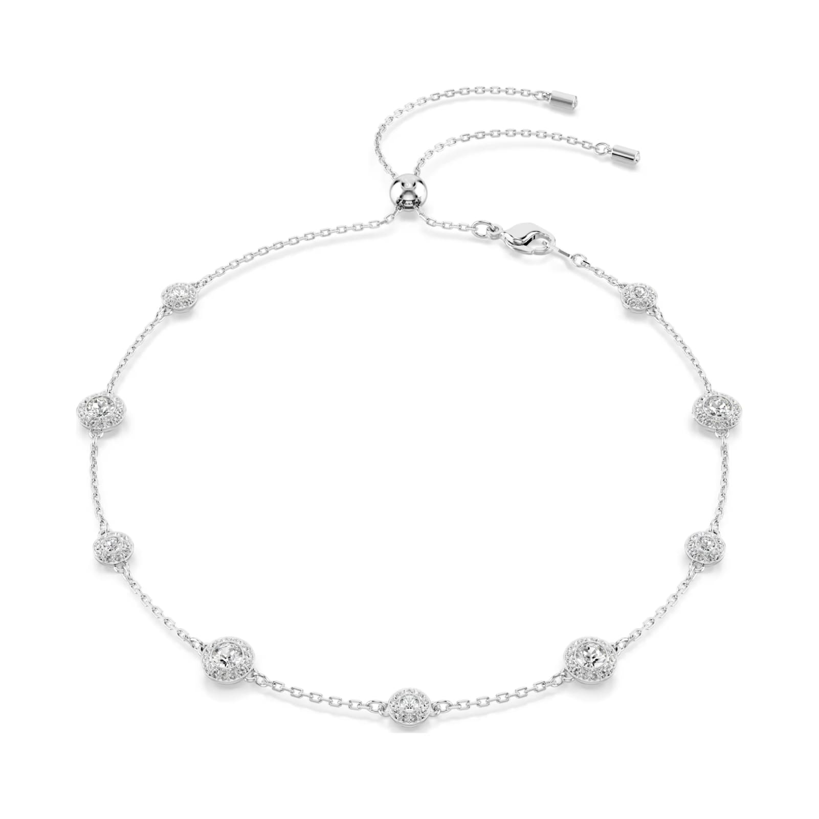 Collana girocollo Swarovski rodiato con cristalli bianchi MISURA UNICA