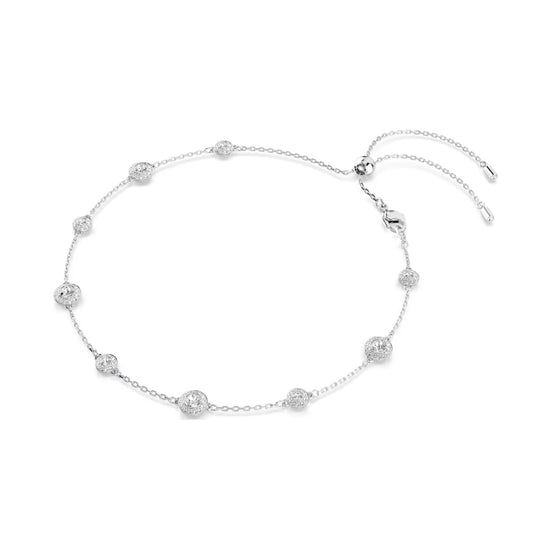Collana girocollo Swarovski rodiato con cristalli bianchi MISURA UNICA