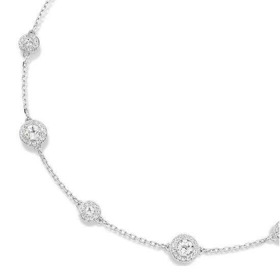 Collana girocollo Swarovski rodiato con cristalli bianchi MISURA UNICA