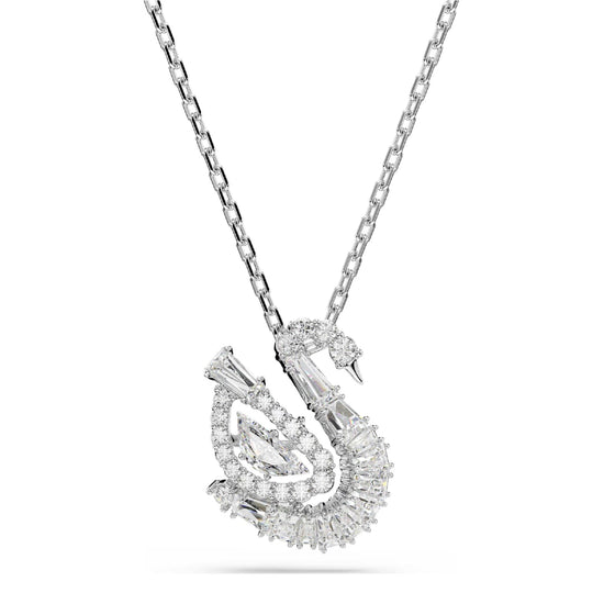 Collana con pendente Swarovski rodiato con cigno di cristalli MISURA UNICA