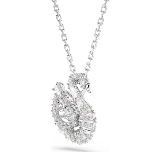 Collana con pendente Swarovski rodiato con cigno di cristalli MISURA UNICA