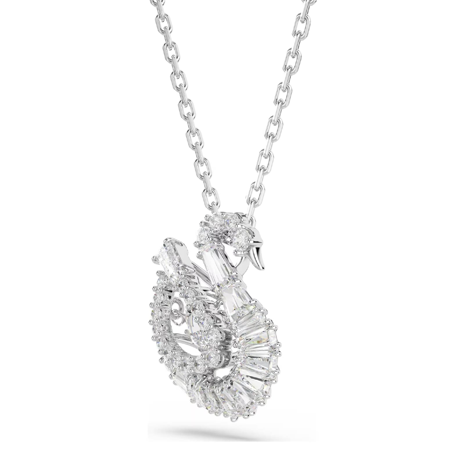 Collana con pendente Swarovski rodiato con cigno di cristalli MISURA UNICA