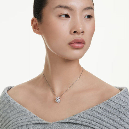 Collana con pendente Swarovski rodiato con cigno di cristalli MISURA UNICA
