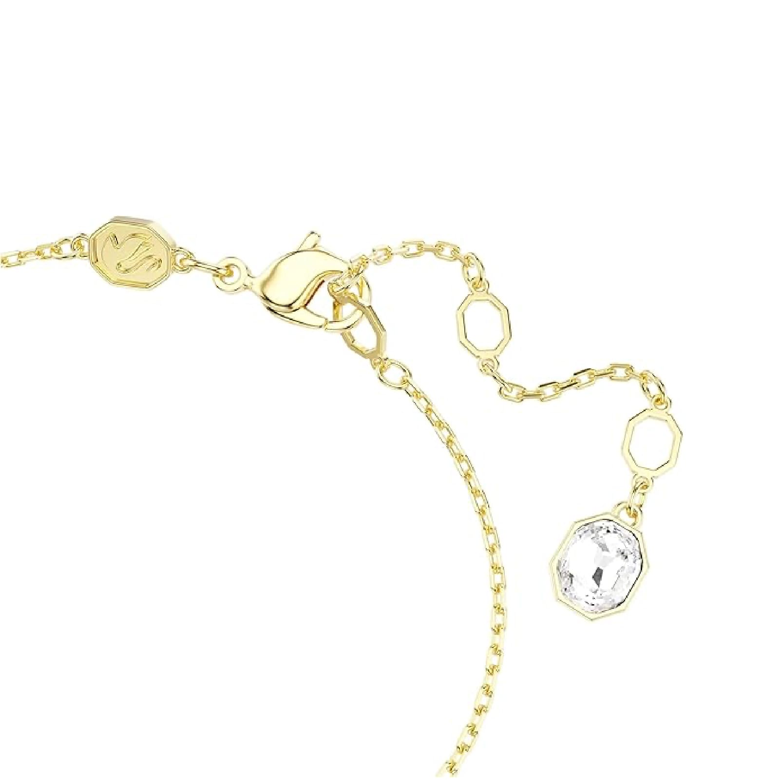 Bracciale catena Swarovski dorato con fiore di cristalli Regolabile 16,5-20,5 cm