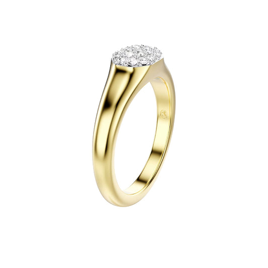 Anello da donna Swarovski dorato con cristalli bianchi 12