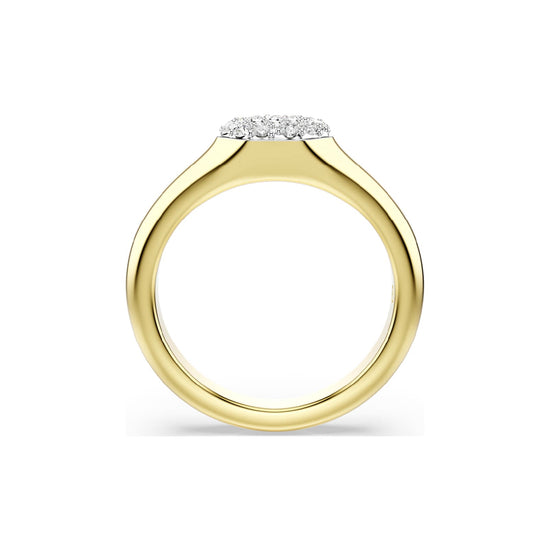 Anello da donna Swarovski dorato con cristalli bianchi 12