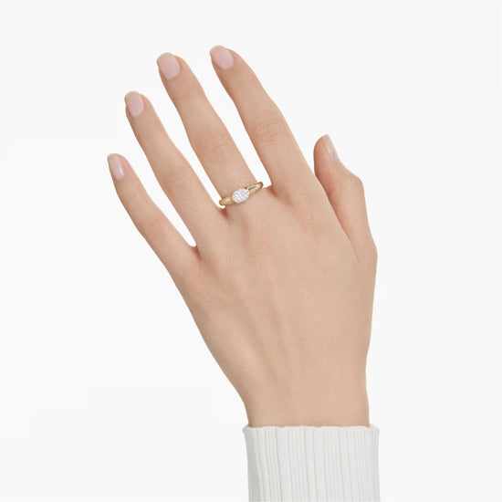 Anello da donna Swarovski dorato con cristalli bianchi 12