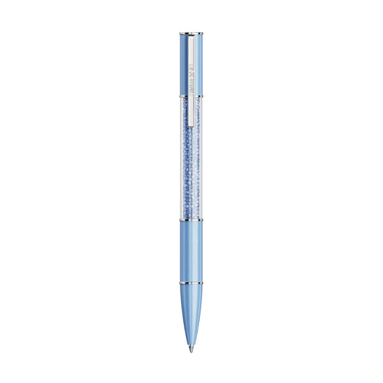 Penna sfera Swarovski Crystalline con fusto blu e cristalli MISURA UNICA