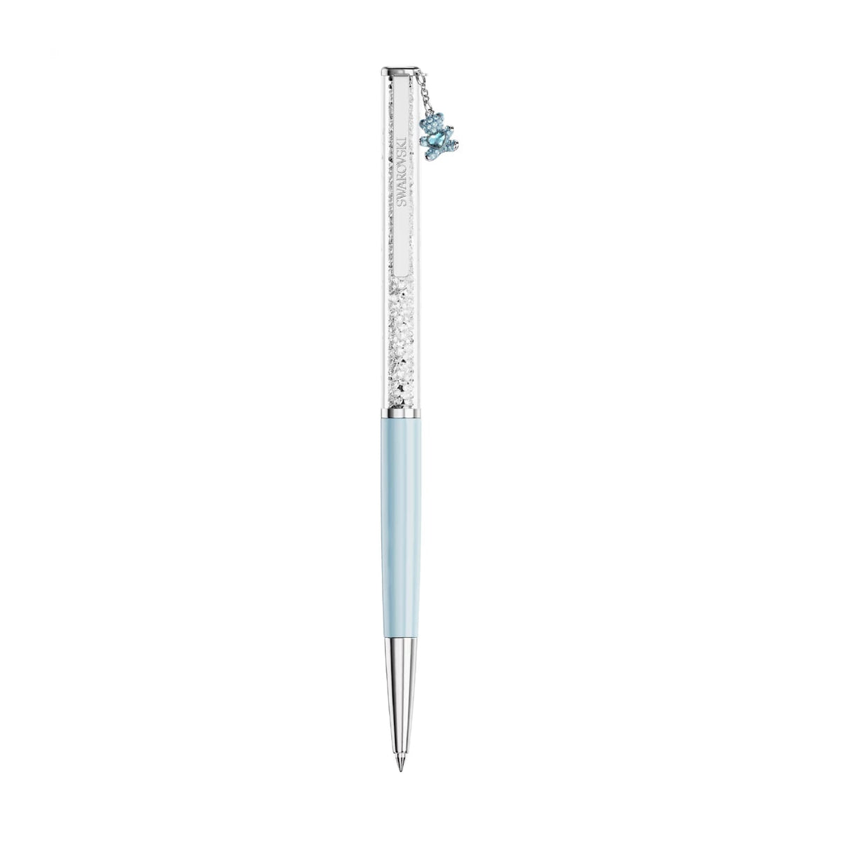 Penna sfera Swarovski Crystalline con fusto azzurro e cristalli MISURA UNICA