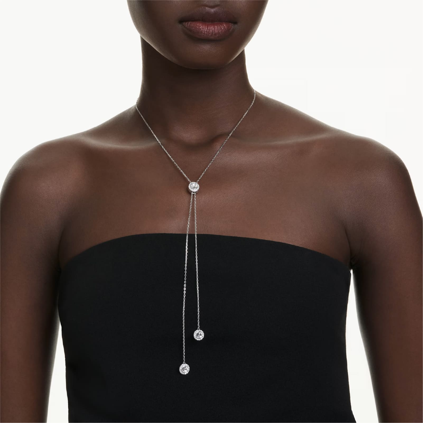 Collana da donna Swarovski rodiato con sfere e cristalli MISURA UNICA