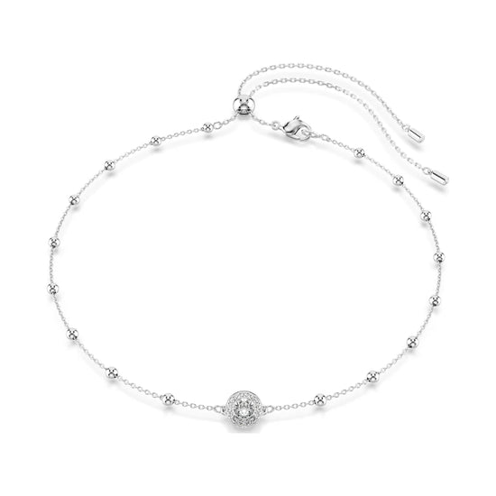 Bracciale catena Swarovski rodiato con sfere e cristalli REGOLABILE