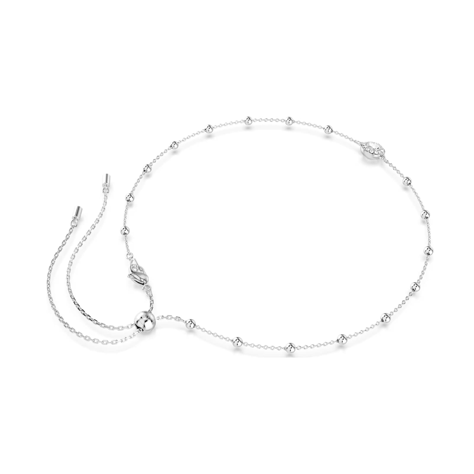 Bracciale catena Swarovski rodiato con sfere e cristalli REGOLABILE