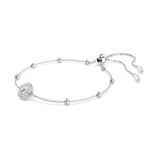 Bracciale catena Swarovski rodiato con cristalli bianchi REGOLABILE