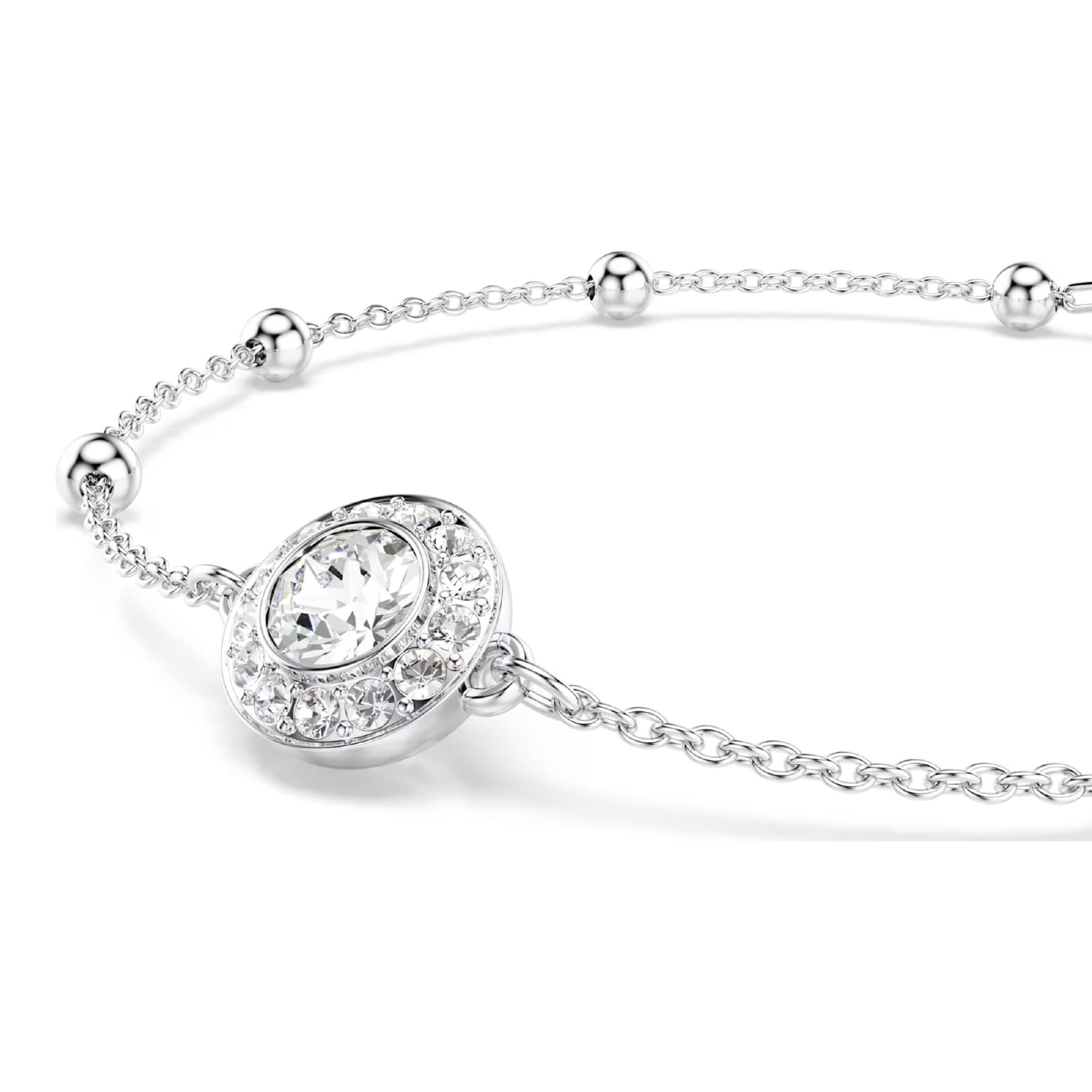Bracciale catena Swarovski rodiato con cristalli bianchi REGOLABILE