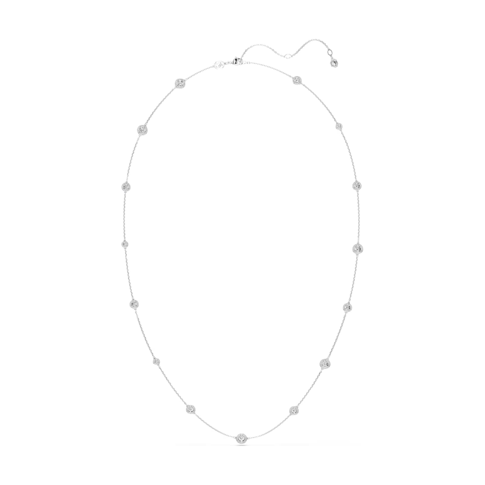 Collana da donna Swarovski rodiato sfere di cristalli bianchi MISURA UNICA