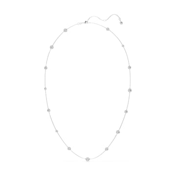 Collana da donna Swarovski rodiato sfere di cristalli bianchi MISURA UNICA