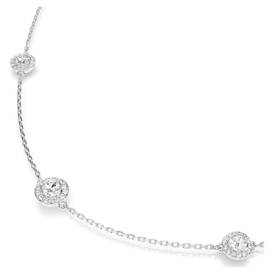 Collana da donna Swarovski rodiato sfere di cristalli bianchi MISURA UNICA