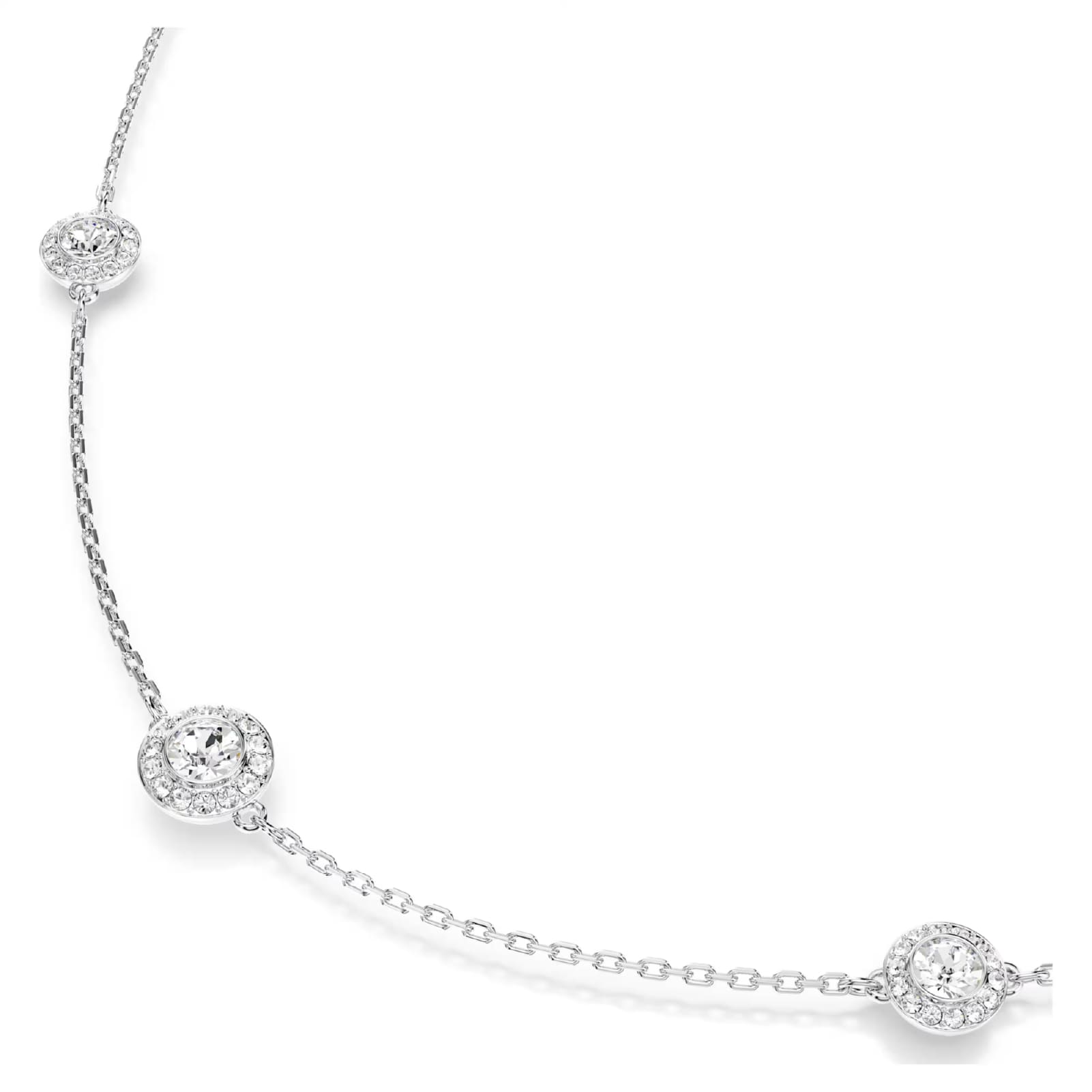 Collana da donna Swarovski rodiato sfere di cristalli bianchi MISURA UNICA