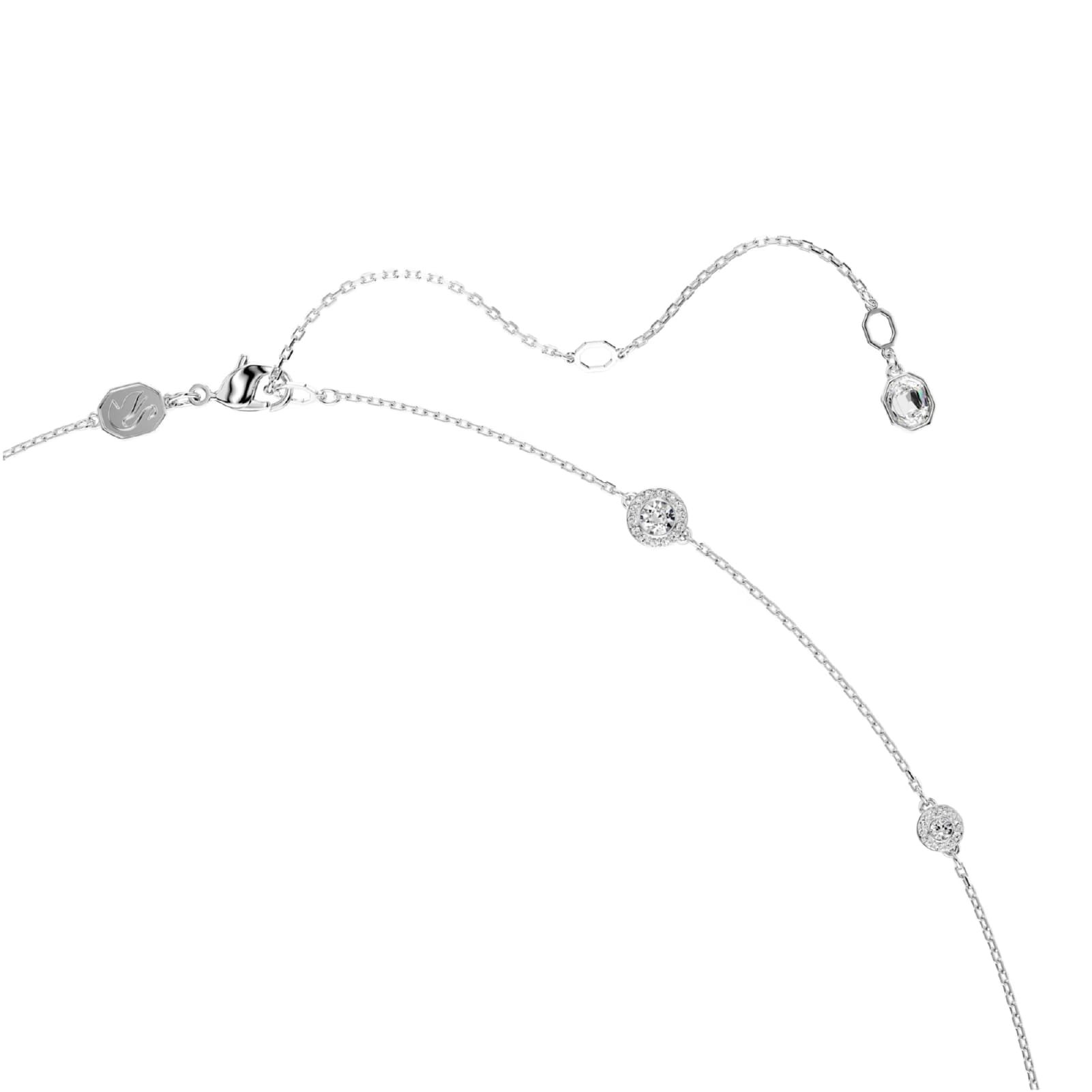 Collana da donna Swarovski rodiato sfere di cristalli bianchi MISURA UNICA