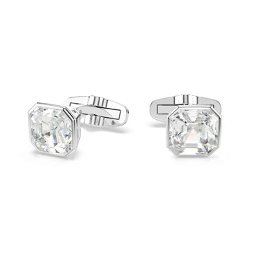 Gemelli Swarovski in metallo rodiato con cristalli bianchi MISURA UNICA