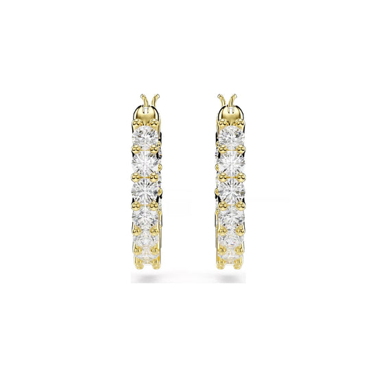 Orecchini a cerchio Swarovski dorati con cristalli bianchi MISURA UNICA