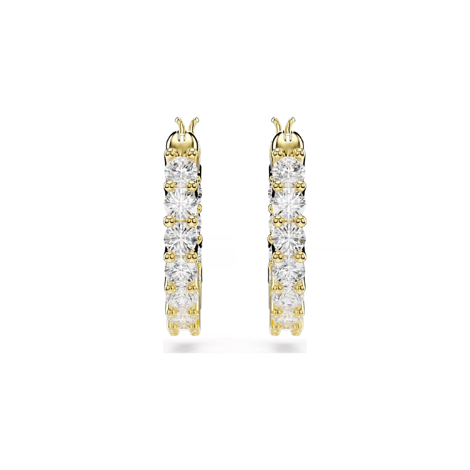 Orecchini a cerchio Swarovski dorati con cristalli bianchi MISURA UNICA