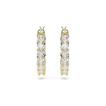 Orecchini a cerchio Swarovski dorati con cristalli bianchi MISURA UNICA