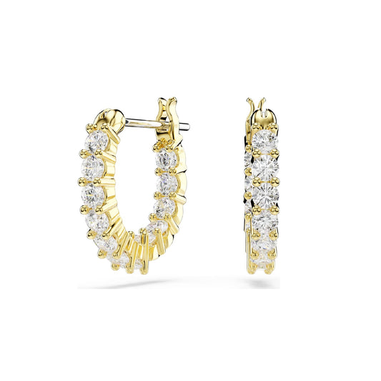 Orecchini a cerchio Swarovski dorati con cristalli bianchi MISURA UNICA