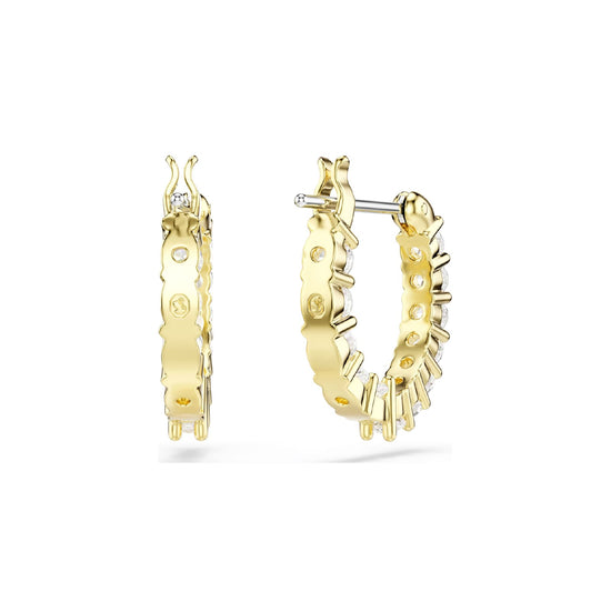 Orecchini a cerchio Swarovski dorati con cristalli bianchi MISURA UNICA