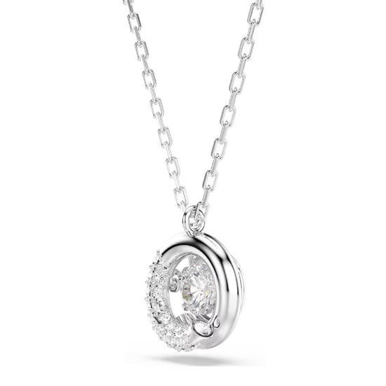 Collana con pendente Swarovski rodiato con cristalli bianchi MISURA UNICA