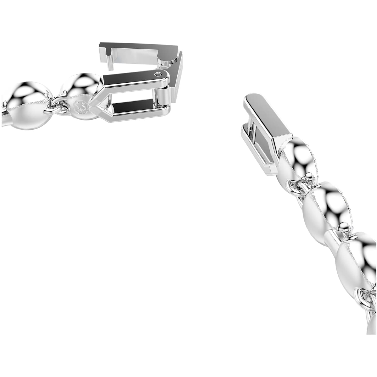 Bracciale tennis Swarovski rodiato con cristalli bianchi e blu Regolabile 16,5-19 cm