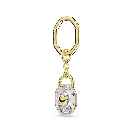 Portachiavi Swarovski a forma di lucchetto placcato oro MISURA UNICA