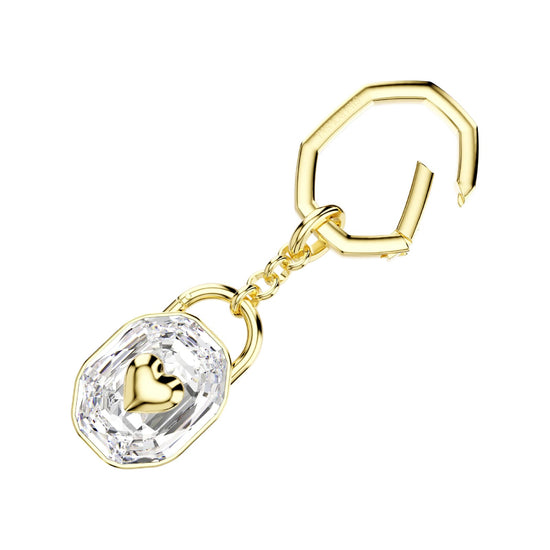 Portachiavi Swarovski a forma di lucchetto placcato oro MISURA UNICA