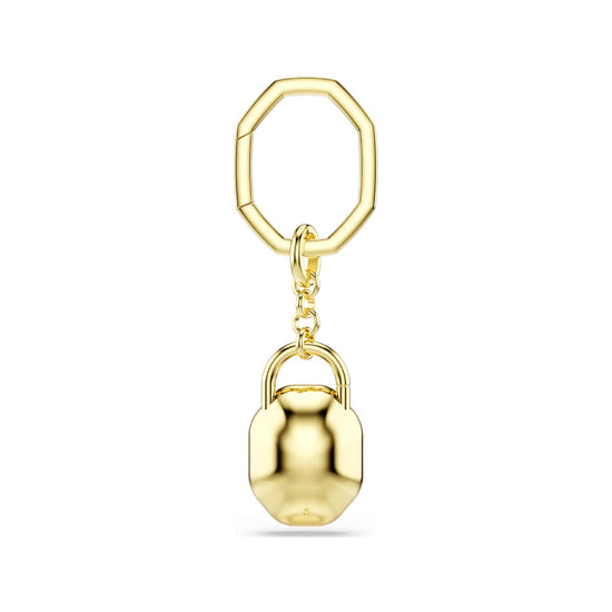 Portachiavi Swarovski a forma di lucchetto placcato oro MISURA UNICA