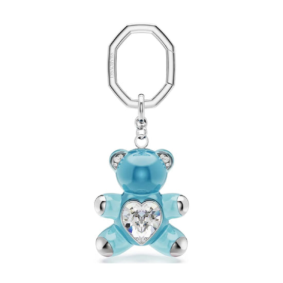Portachiavi da donna Swarovski a forma di orsacchiotto blu MISURA UNICA