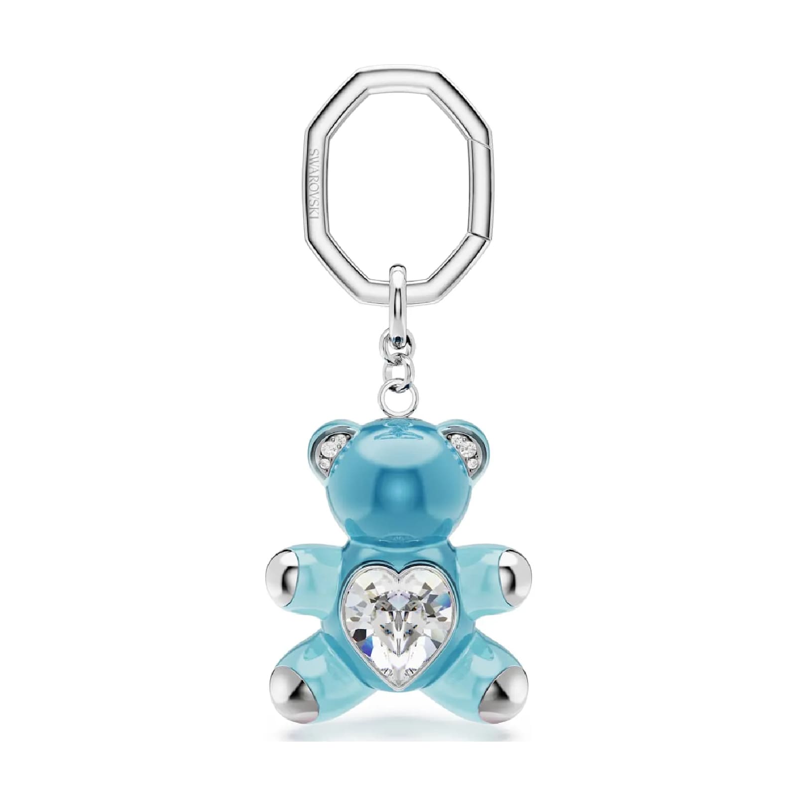 Portachiavi da donna Swarovski a forma di orsacchiotto blu MISURA UNICA