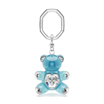 Portachiavi da donna Swarovski a forma di orsacchiotto blu MISURA UNICA