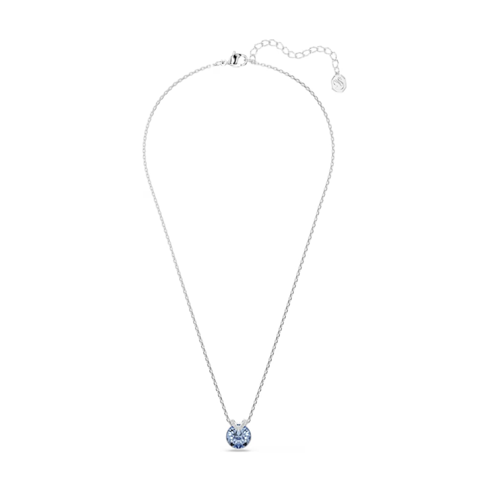 Collana con pendente Swarovski con cristallo blu e bianchi MISURA UNICA