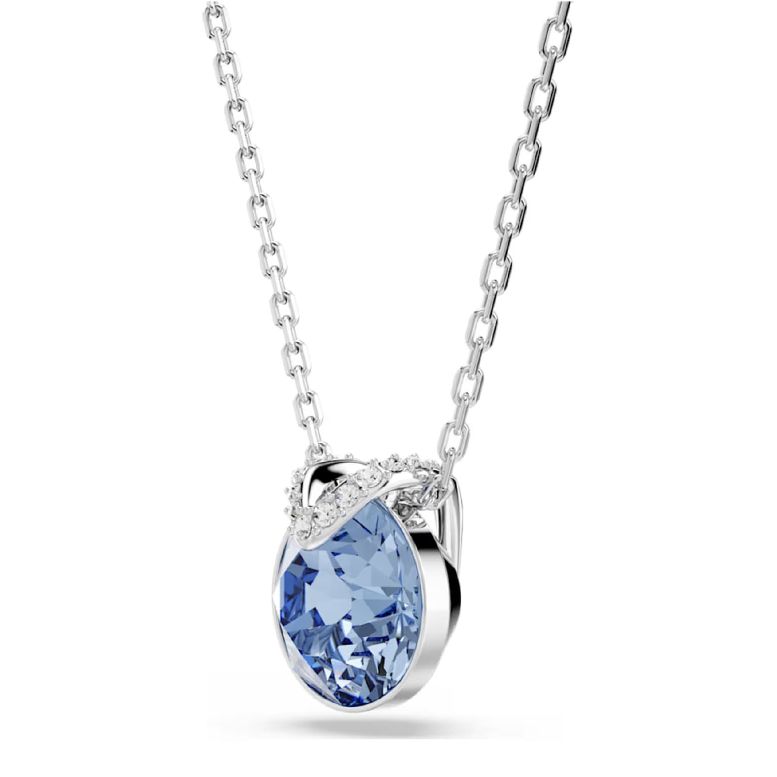 Collana con pendente Swarovski con cristallo blu e bianchi MISURA UNICA