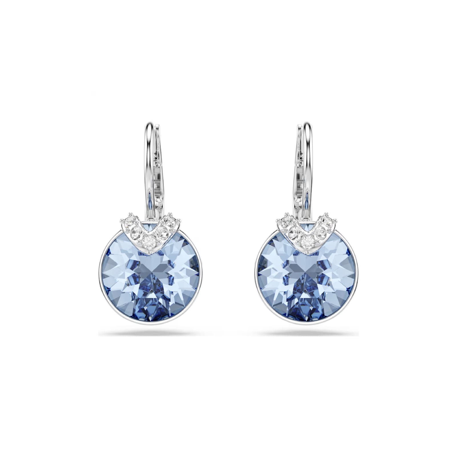Orecchini pendenti Swarovski con cristallo blu e bianchi MISURA UNICA