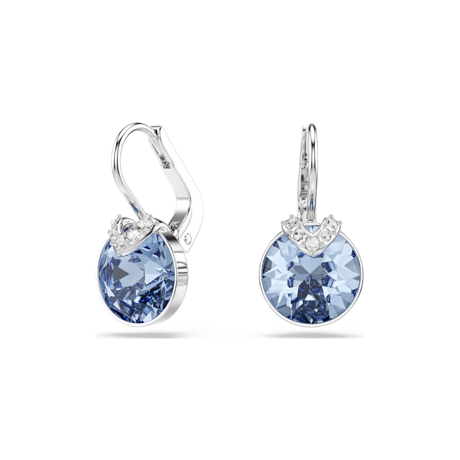 Orecchini pendenti Swarovski con cristallo blu e bianchi MISURA UNICA