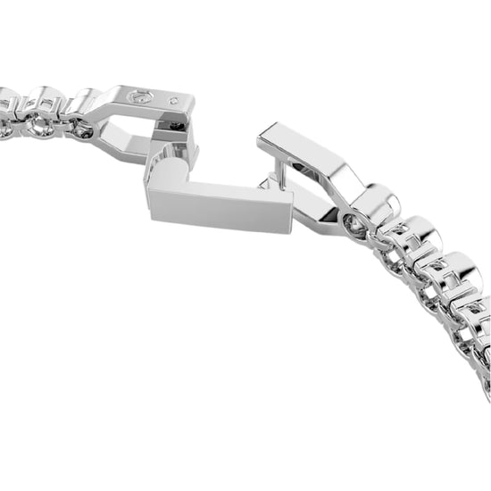 Bracciale tennis rodiato Swarovski con cristalli azzurri Regolabile 16,5-18,5 cm